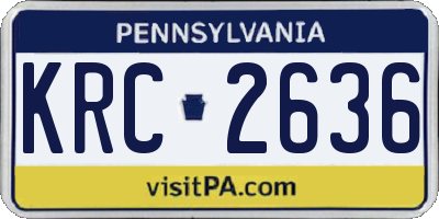 PA license plate KRC2636
