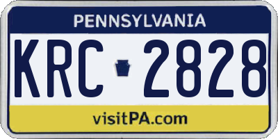 PA license plate KRC2828