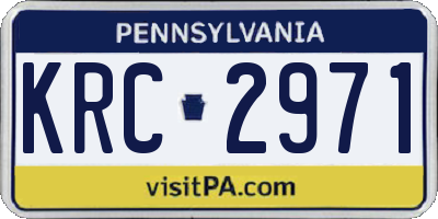 PA license plate KRC2971