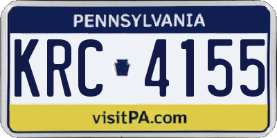 PA license plate KRC4155