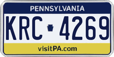PA license plate KRC4269