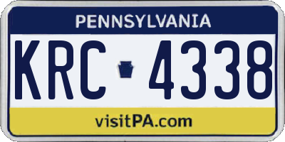 PA license plate KRC4338