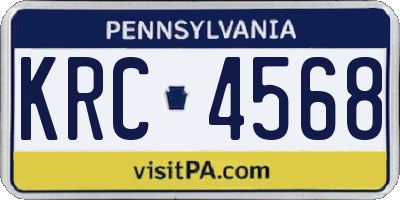 PA license plate KRC4568