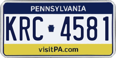 PA license plate KRC4581