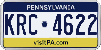 PA license plate KRC4622
