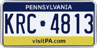 PA license plate KRC4813