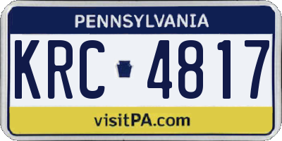 PA license plate KRC4817