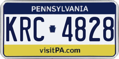 PA license plate KRC4828