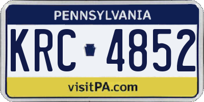 PA license plate KRC4852