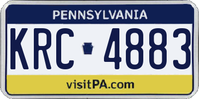 PA license plate KRC4883