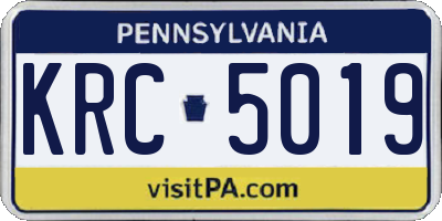 PA license plate KRC5019