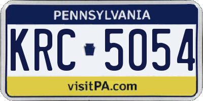 PA license plate KRC5054