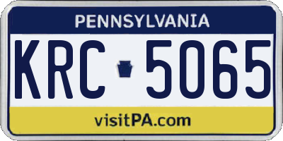 PA license plate KRC5065