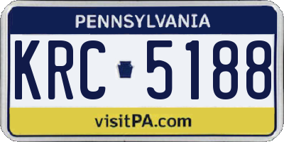 PA license plate KRC5188