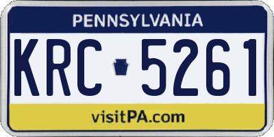 PA license plate KRC5261