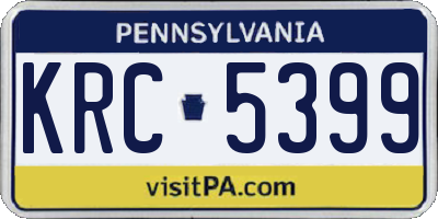 PA license plate KRC5399