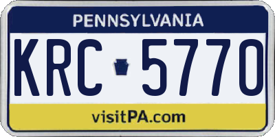 PA license plate KRC5770