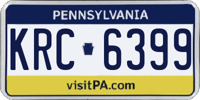PA license plate KRC6399