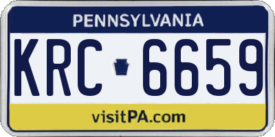 PA license plate KRC6659