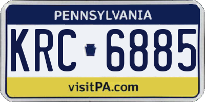 PA license plate KRC6885