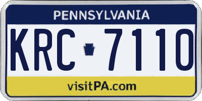 PA license plate KRC7110