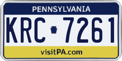 PA license plate KRC7261