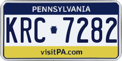 PA license plate KRC7282