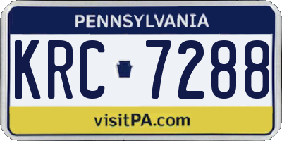 PA license plate KRC7288