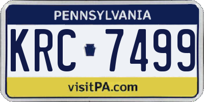 PA license plate KRC7499