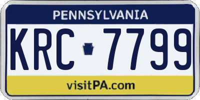 PA license plate KRC7799