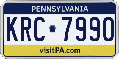 PA license plate KRC7990