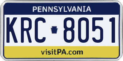 PA license plate KRC8051