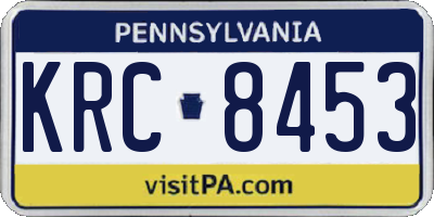 PA license plate KRC8453