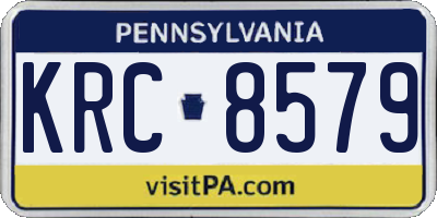 PA license plate KRC8579