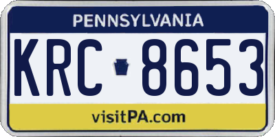 PA license plate KRC8653