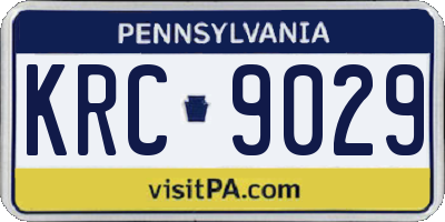 PA license plate KRC9029