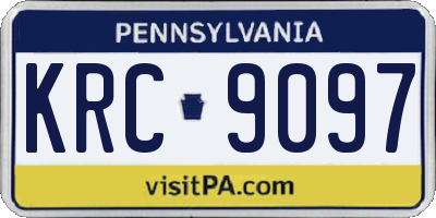 PA license plate KRC9097