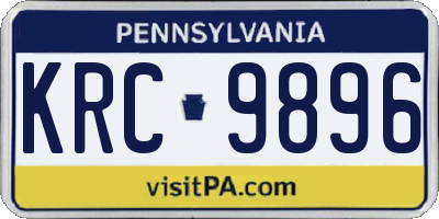 PA license plate KRC9896