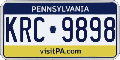 PA license plate KRC9898
