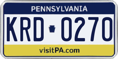 PA license plate KRD0270
