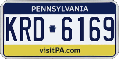 PA license plate KRD6169