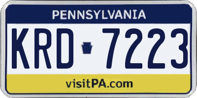 PA license plate KRD7223