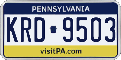 PA license plate KRD9503