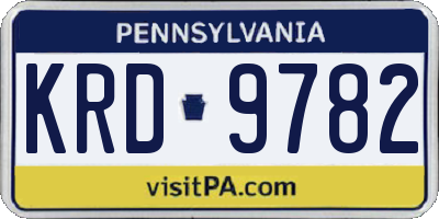 PA license plate KRD9782