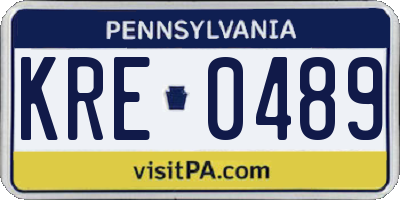 PA license plate KRE0489