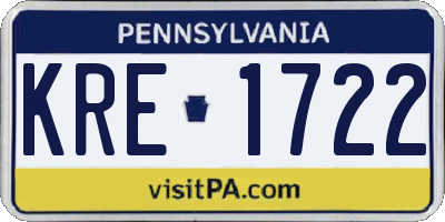 PA license plate KRE1722