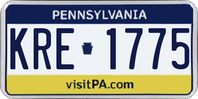 PA license plate KRE1775