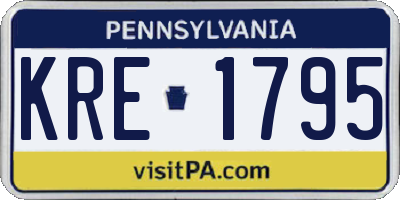 PA license plate KRE1795