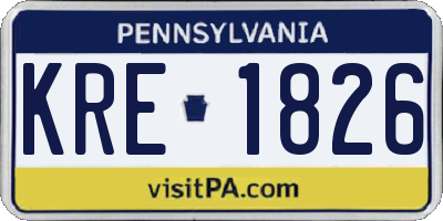 PA license plate KRE1826