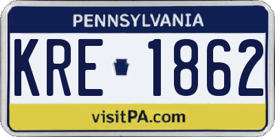 PA license plate KRE1862